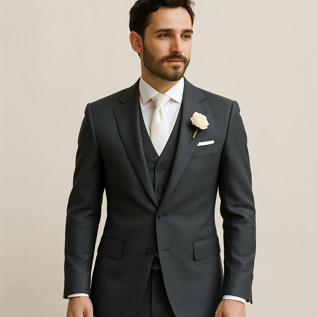 Costume de mariage sur-mesure bien ajusté