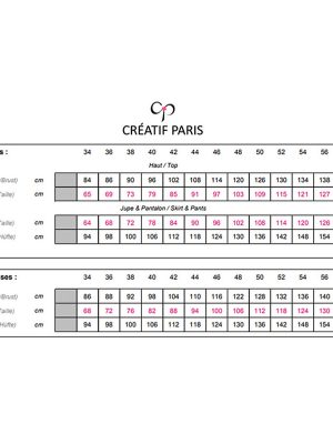 Guide taille Créatif Paris